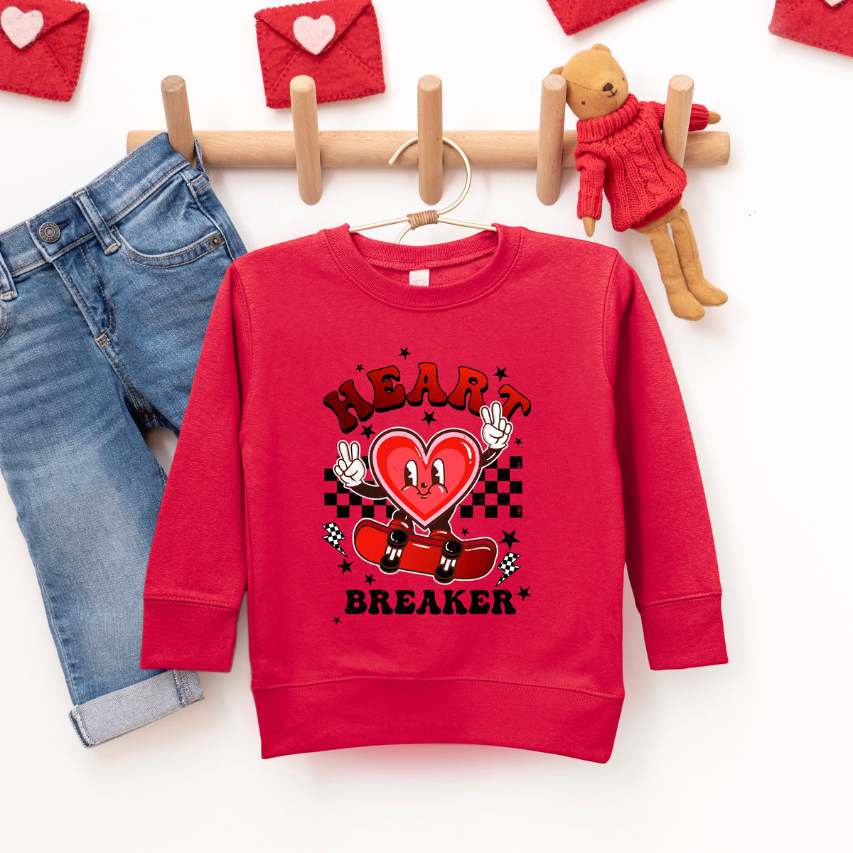 Heart Breaker Skater | Youth Ultra-Soft Graphic Sweatshirt product image 2