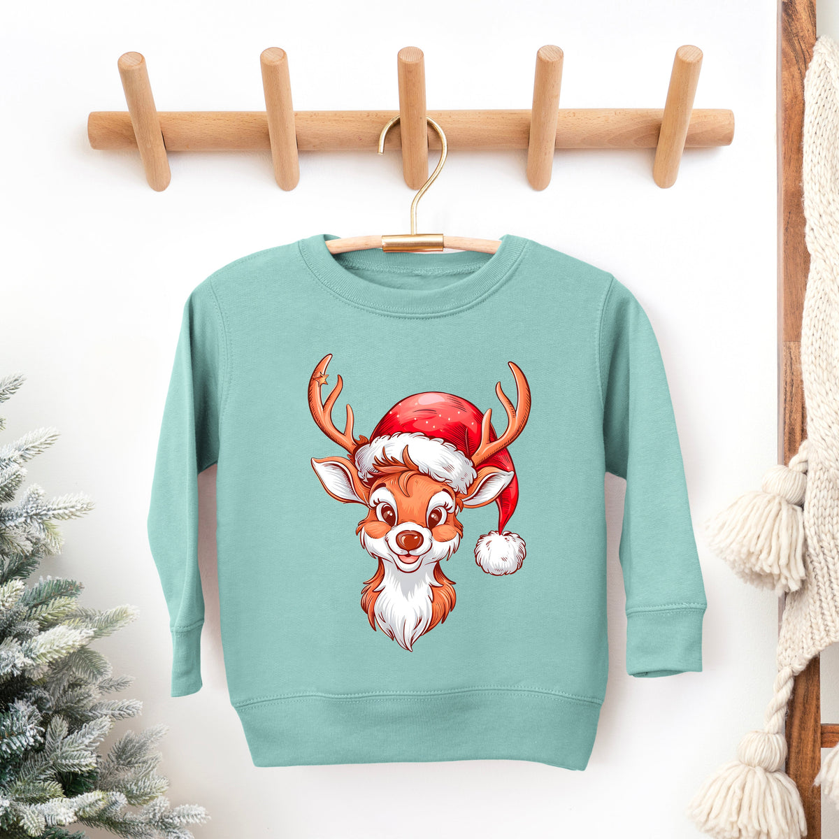 Cute Reindeer Head | Youth Ultra-Soft Graphic Sweatshirt product image 1