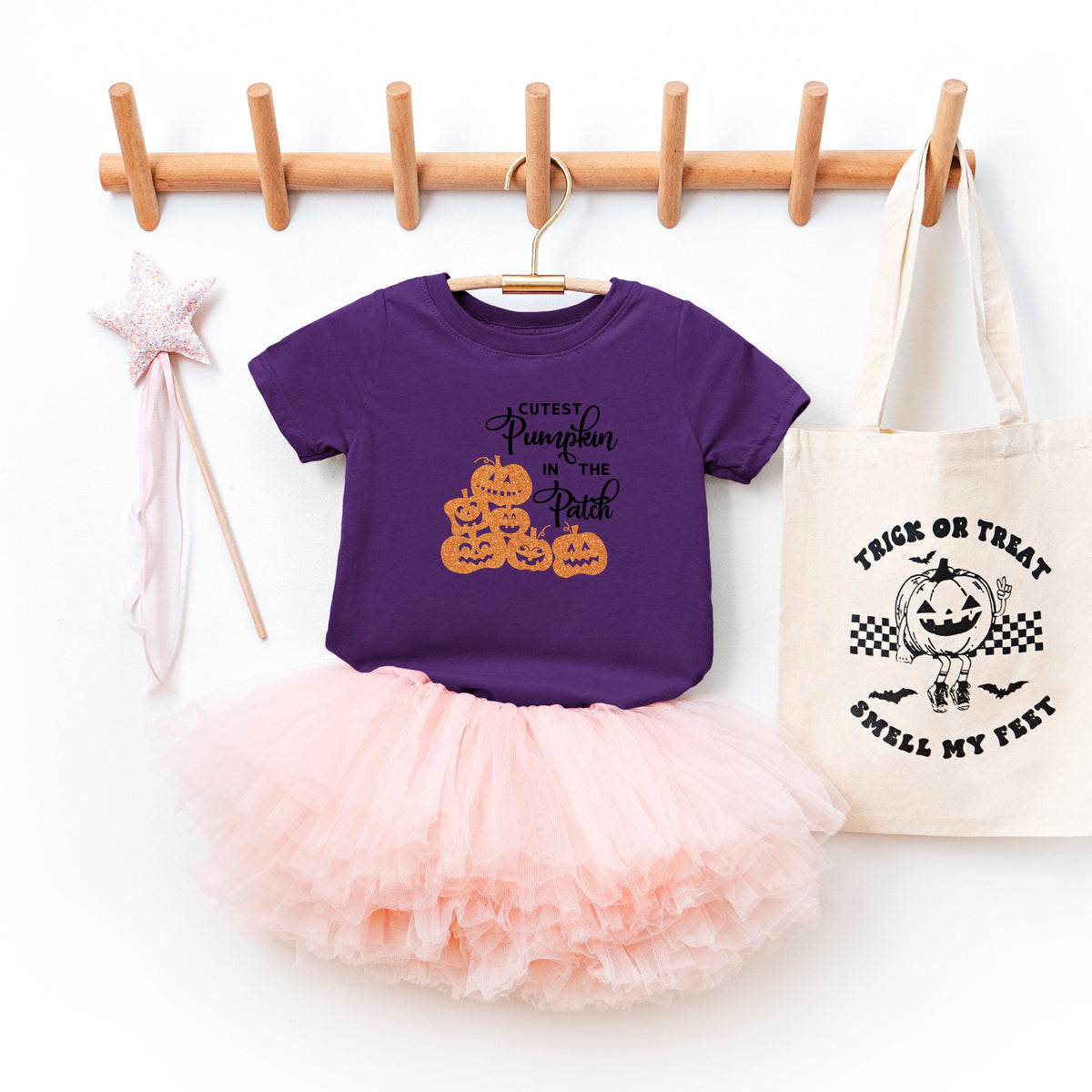 Cutest Pumpkin In The Patch Glitter | Toddler Graphic Short product image 1