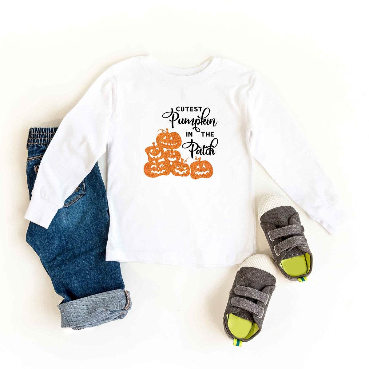 Cutest Pumpkin In The Patch Glitter | Youth Graphic Long product image 2