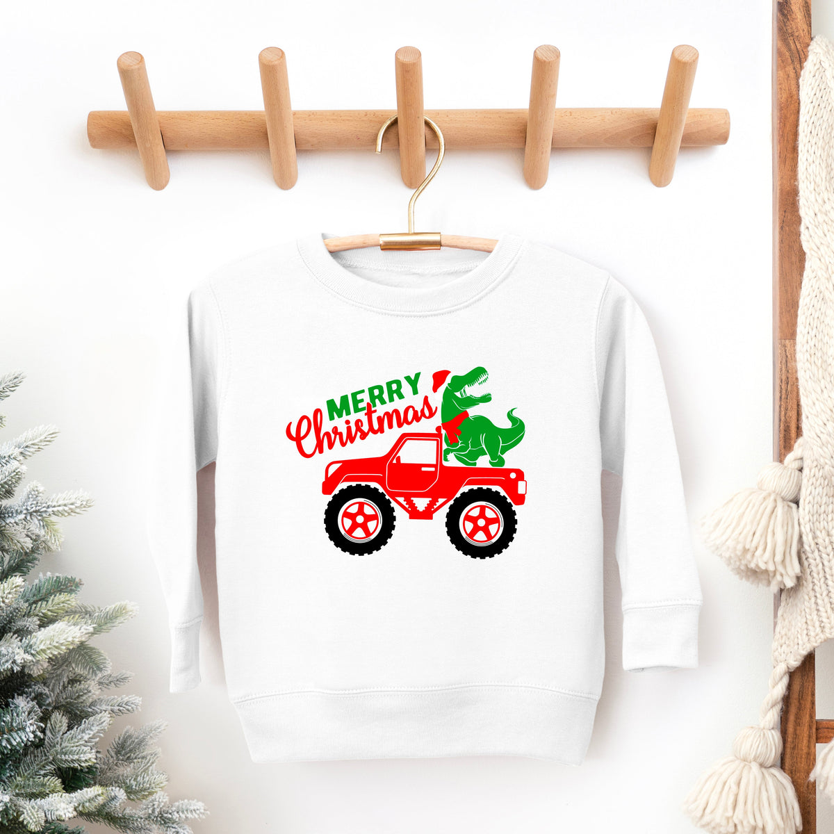 Christmas Dino Truck | Toddler Graphic Sweatshirt product image 1