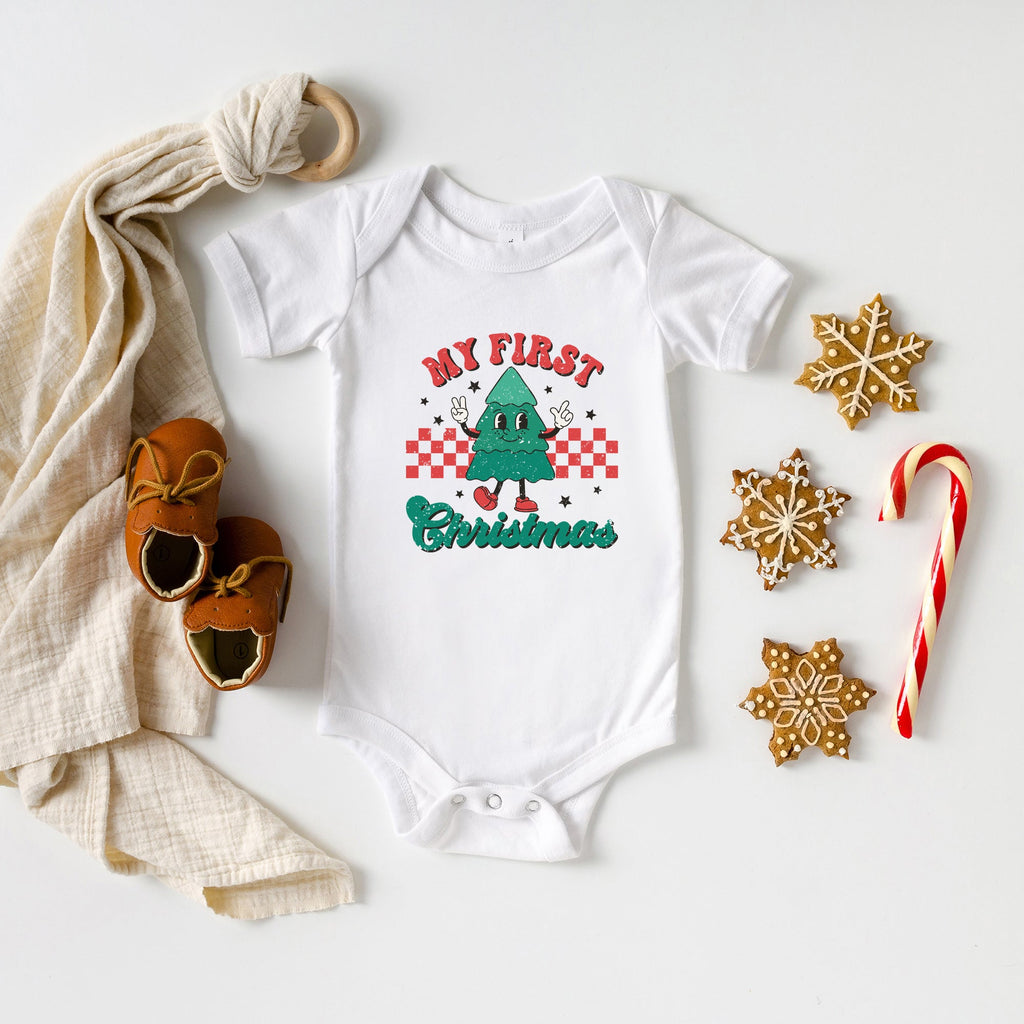 My First Christmas Tree | Baby Graphic Short Sleeve Bodysuit