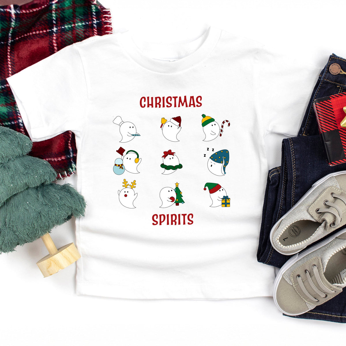 Christmas Spirits Red Words | Youth Graphic Short Sleeve Tee product image 2