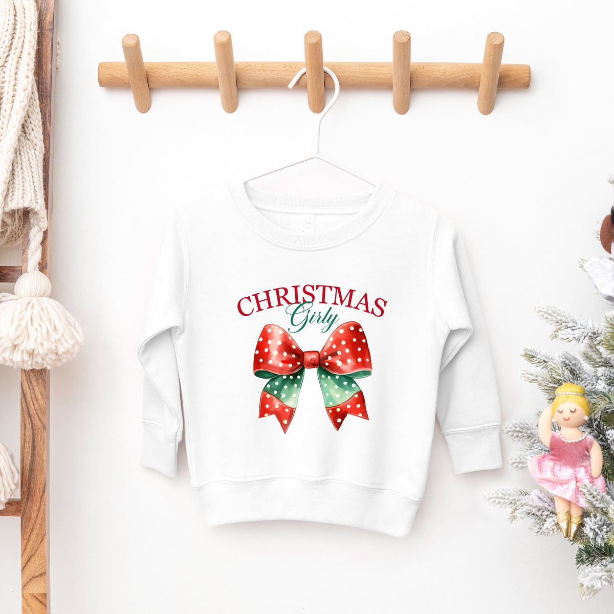 Coquette Christmas Girly | Toddler Graphic Sweatshirt product image 3