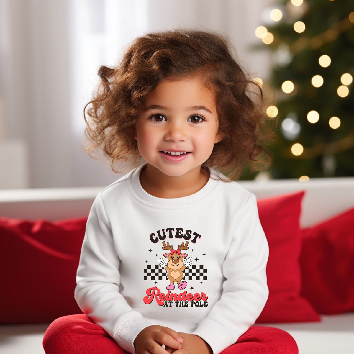 Cutest Reindeer At The Pole | Toddler Graphic Sweatshirt product image 1