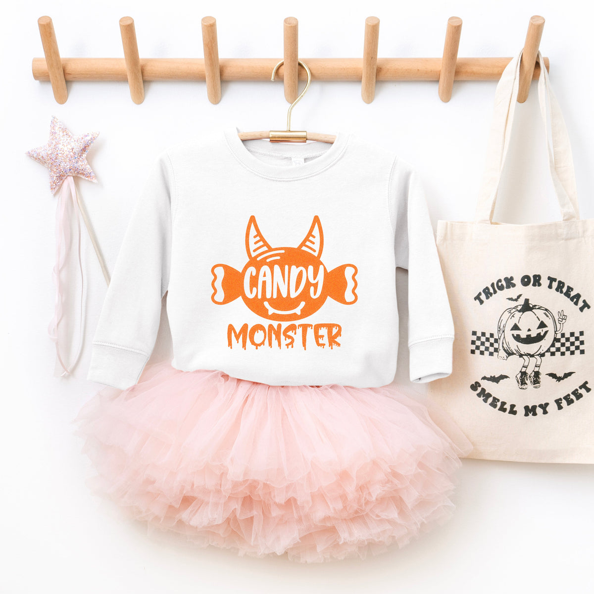 Candy Monster Horns Glitter | Toddler Graphic Sweatshirt product image 1