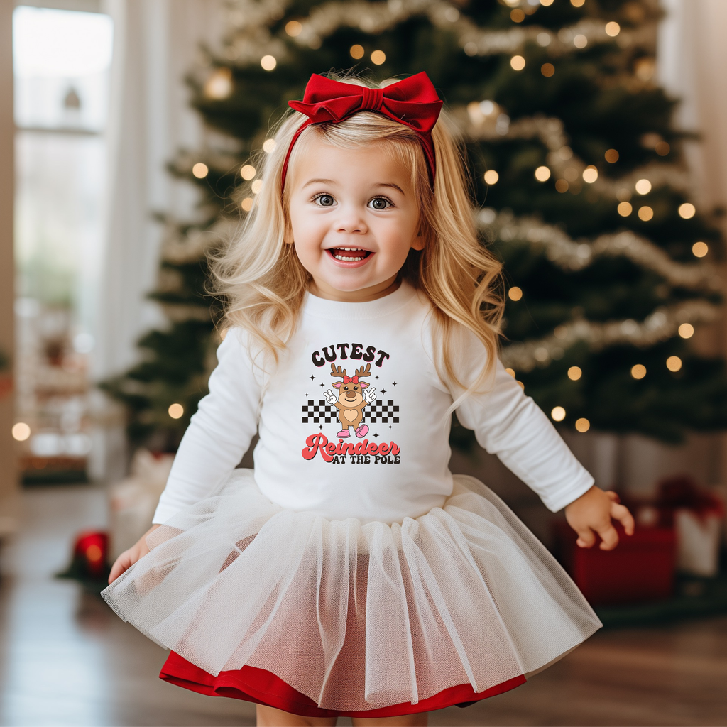 Cutest Reindeer At The Pole | Youth Graphic Long Sleeve Tee product image 1