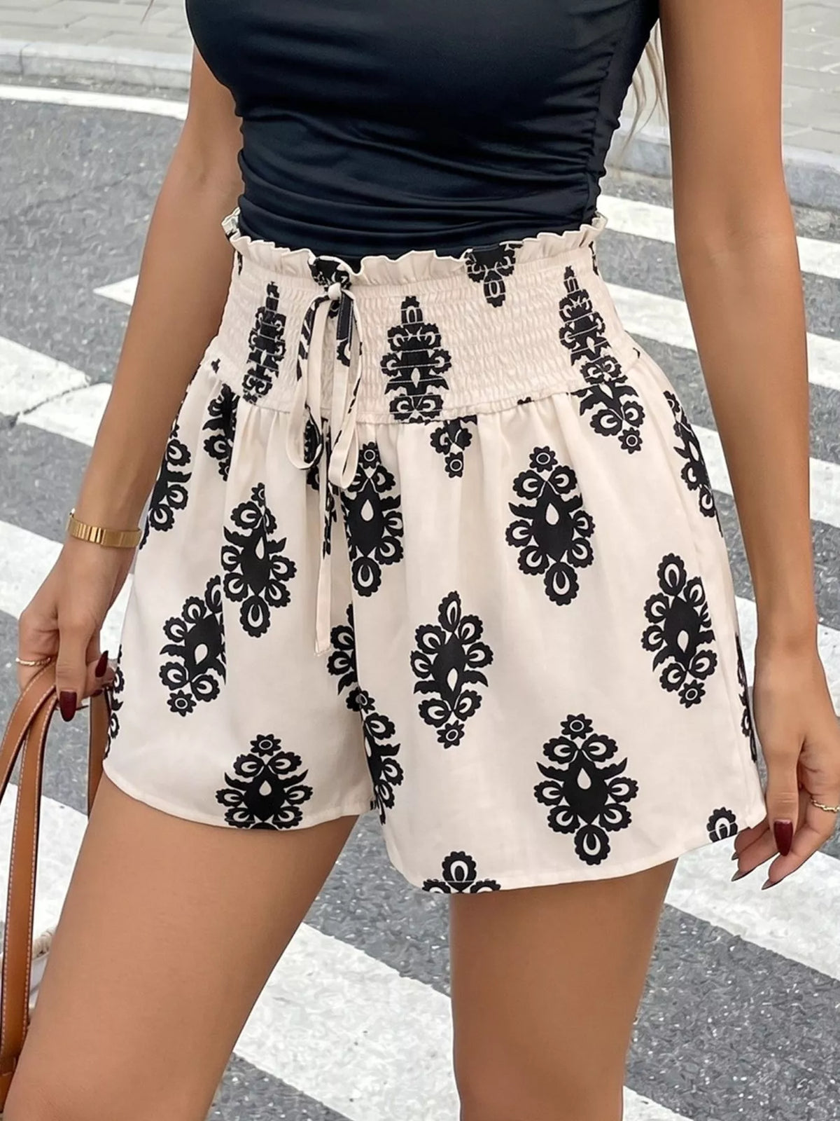 Smocked Waist Printed Shorts product image 3
