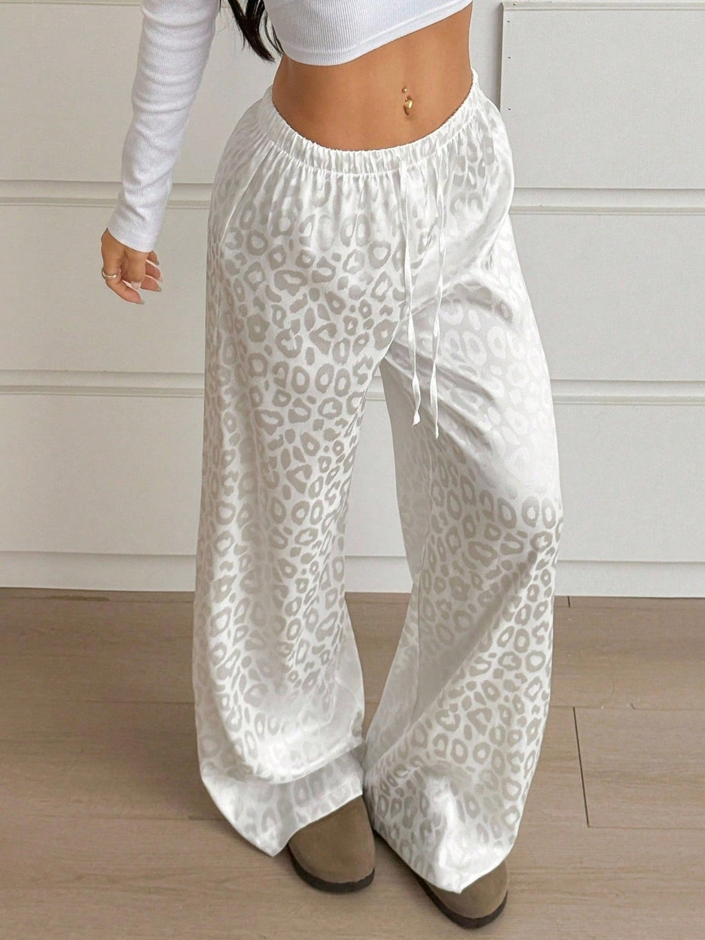 Leopard Print Wide Leg Pants product image 3