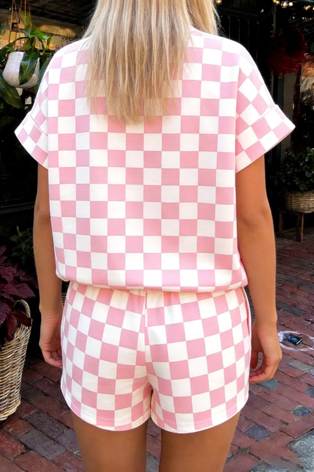 Checkerboard Short Sleeve Tee and Shorts Set product image 2