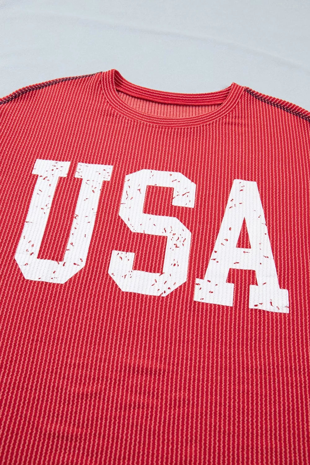 Twisted Rib Vintage USA Letter Printed T Shirt product image 7