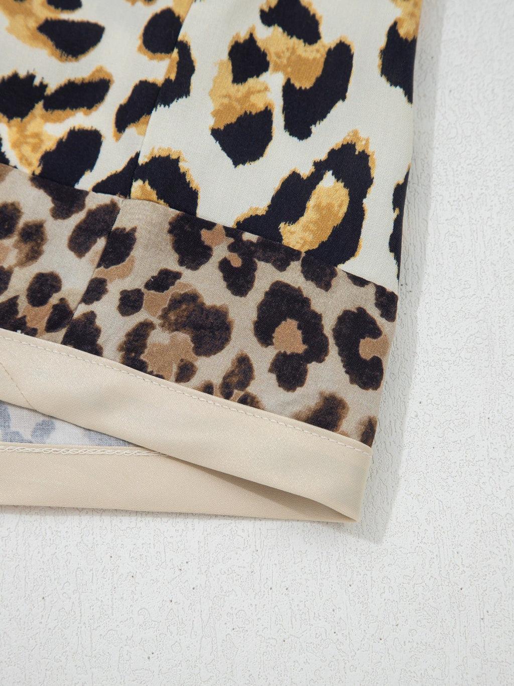Mixed Leopard Patchwork 3/4 Sleeve Loose Shirt product image 7