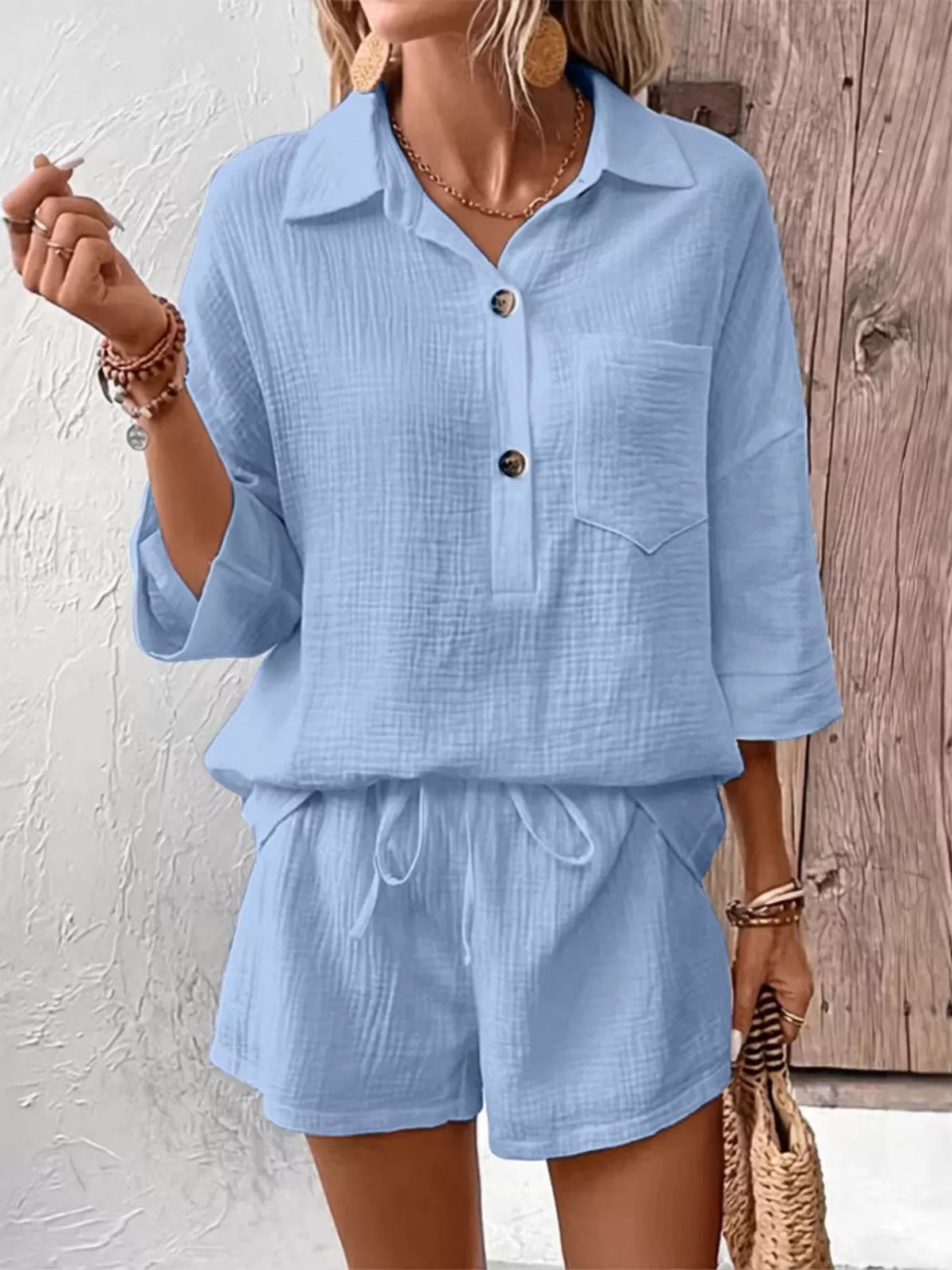 Button Detail Top and Shorts Set product image 22
