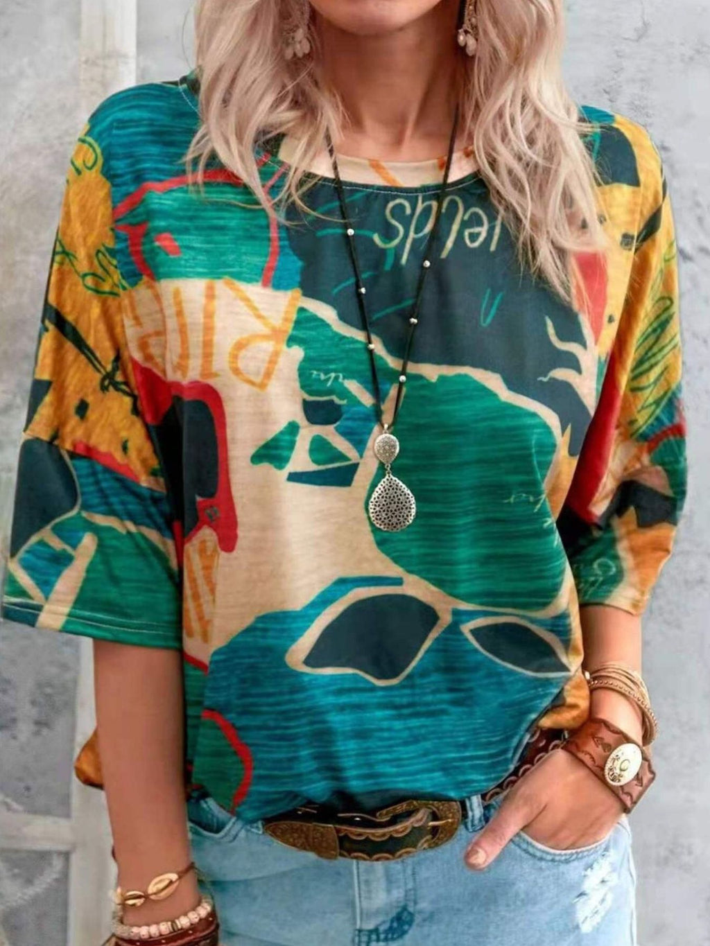 Contrast Round Neck Casual T-Shirt product image 31