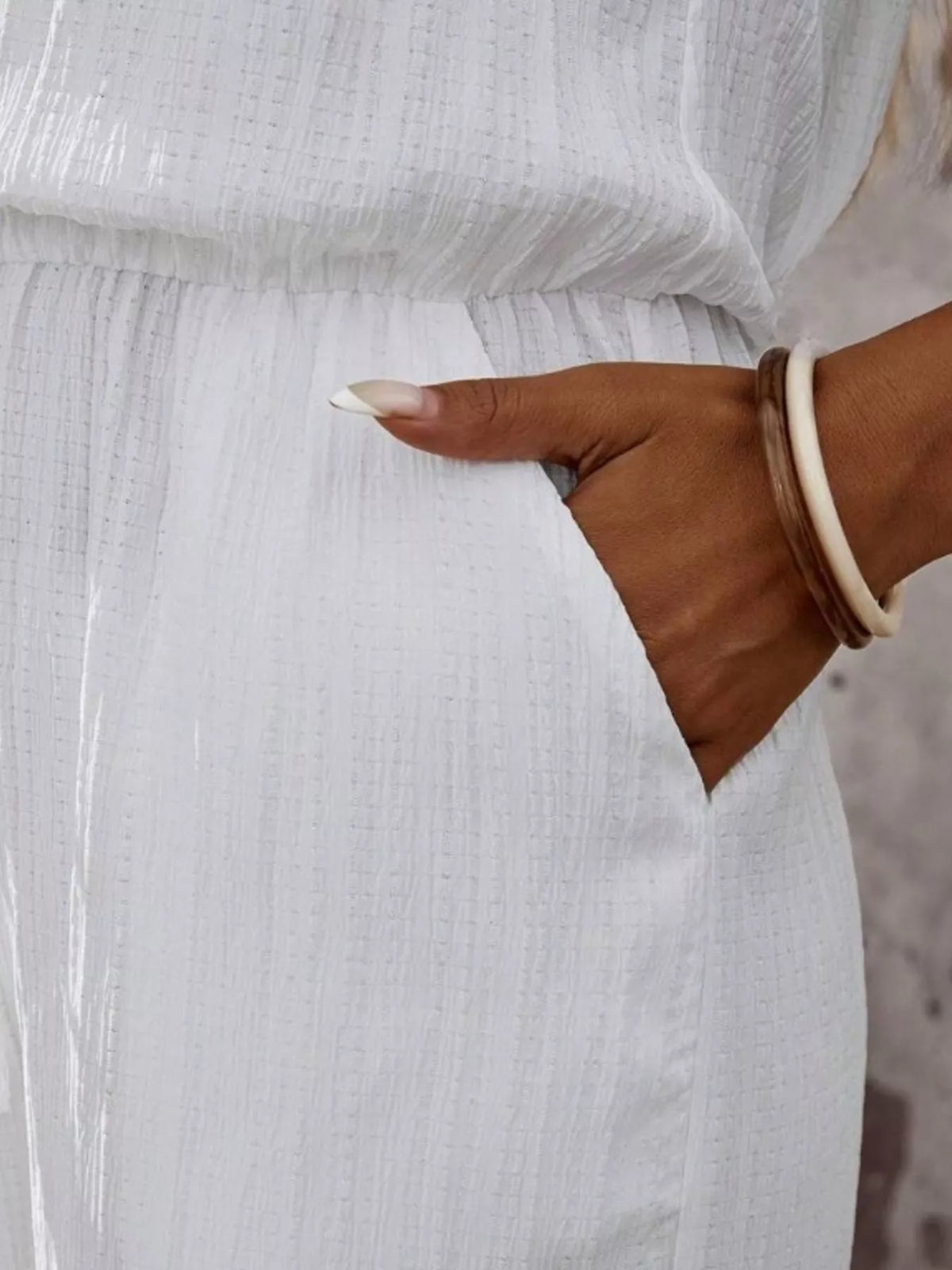 Full Size Tassel Sleeveless Wide Leg Jumpsuit