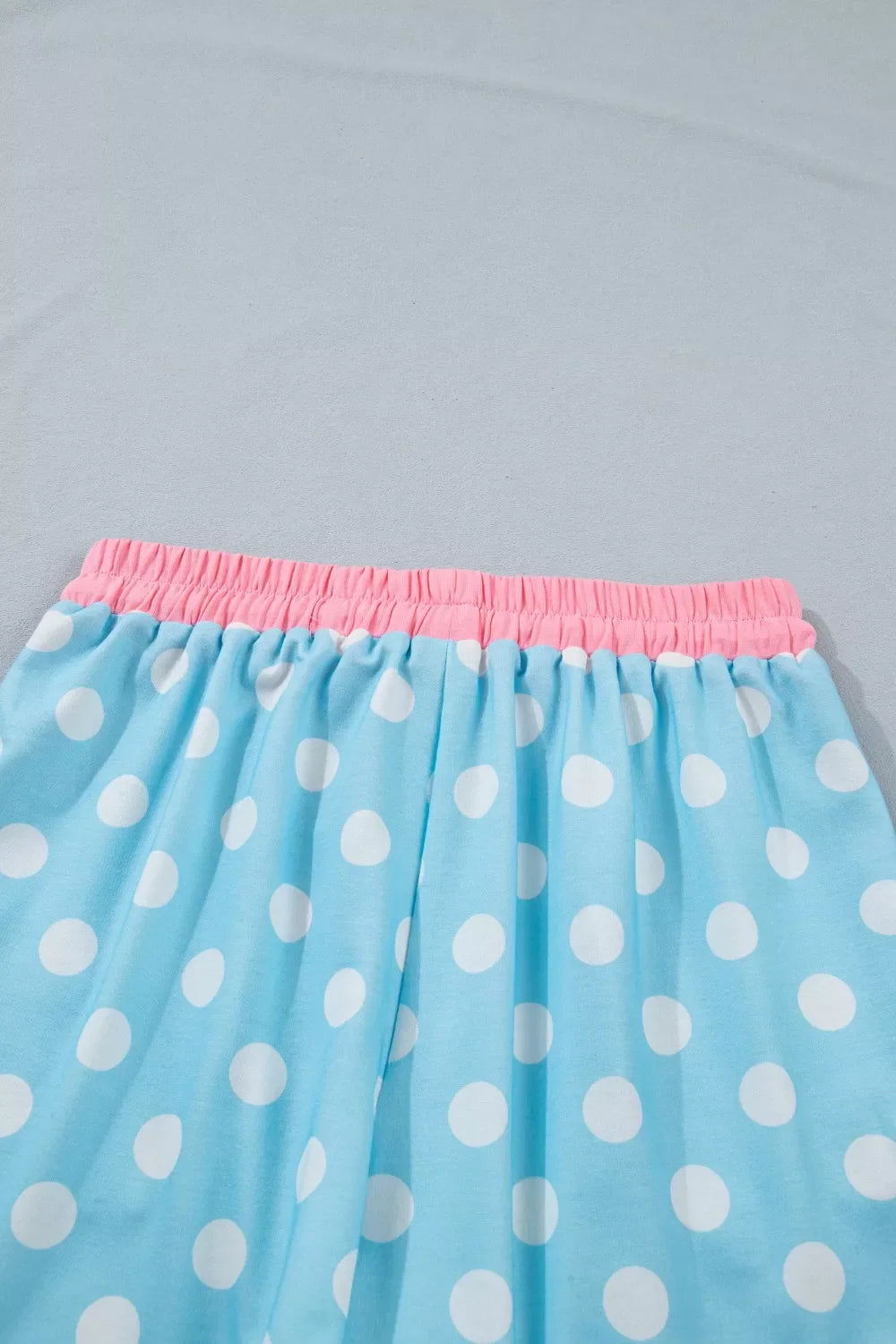 Polka Dot Contrast Trim Top and Drawstring Shorts Set product image 7