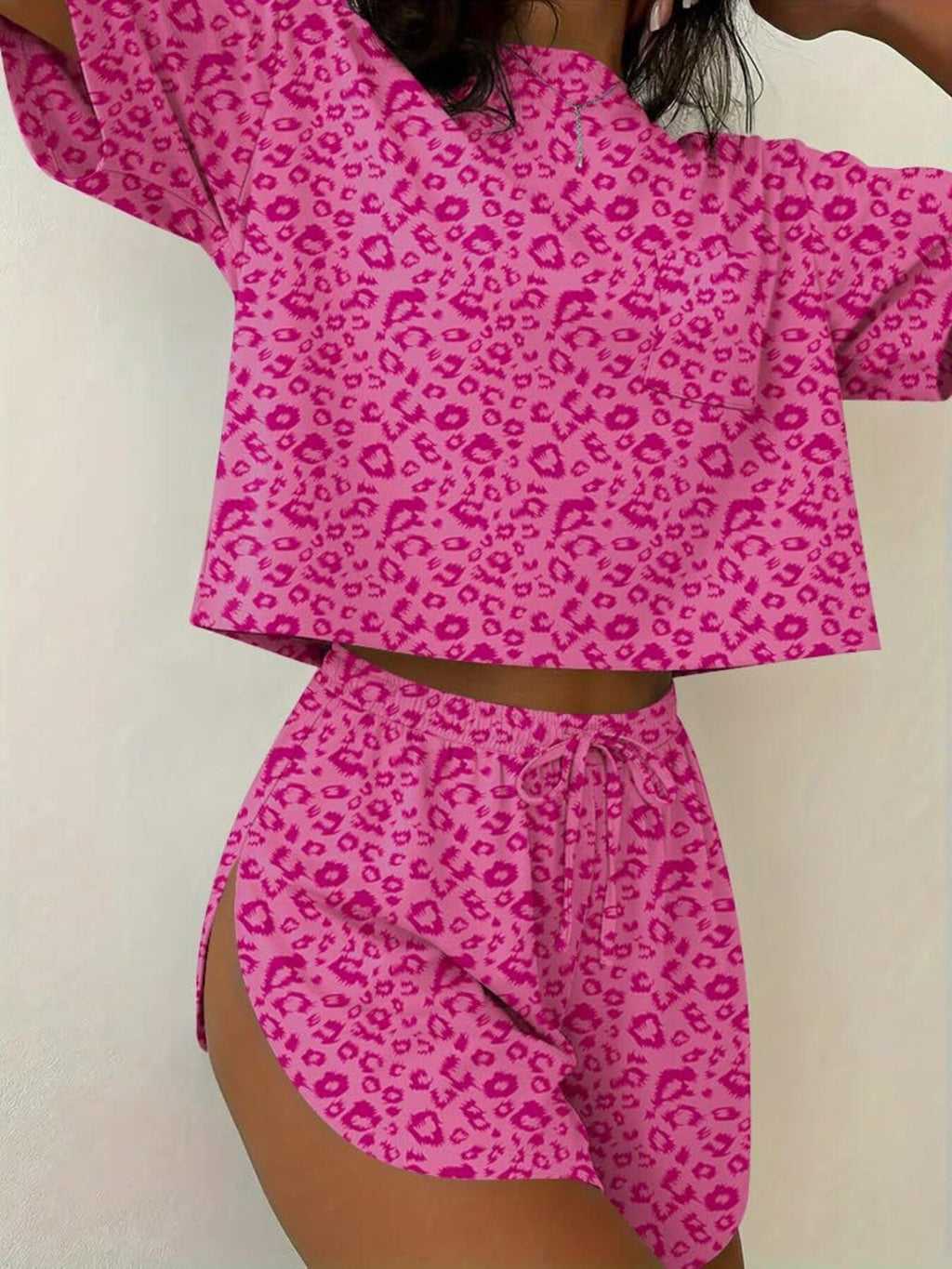 Printed Round Neck Tee and Shorts Set product image 6