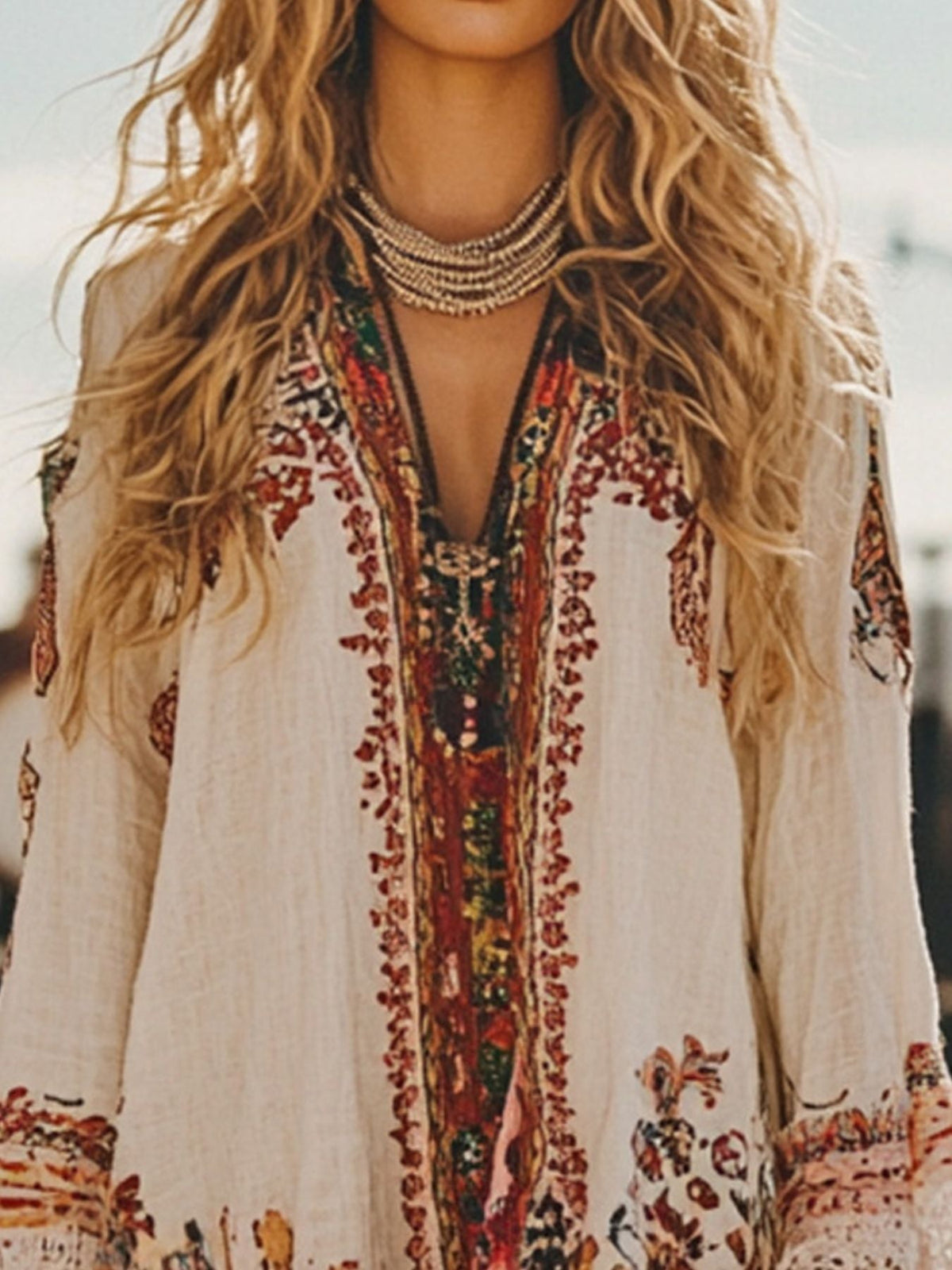 Lace Trim Long Sleeve Mini Dress