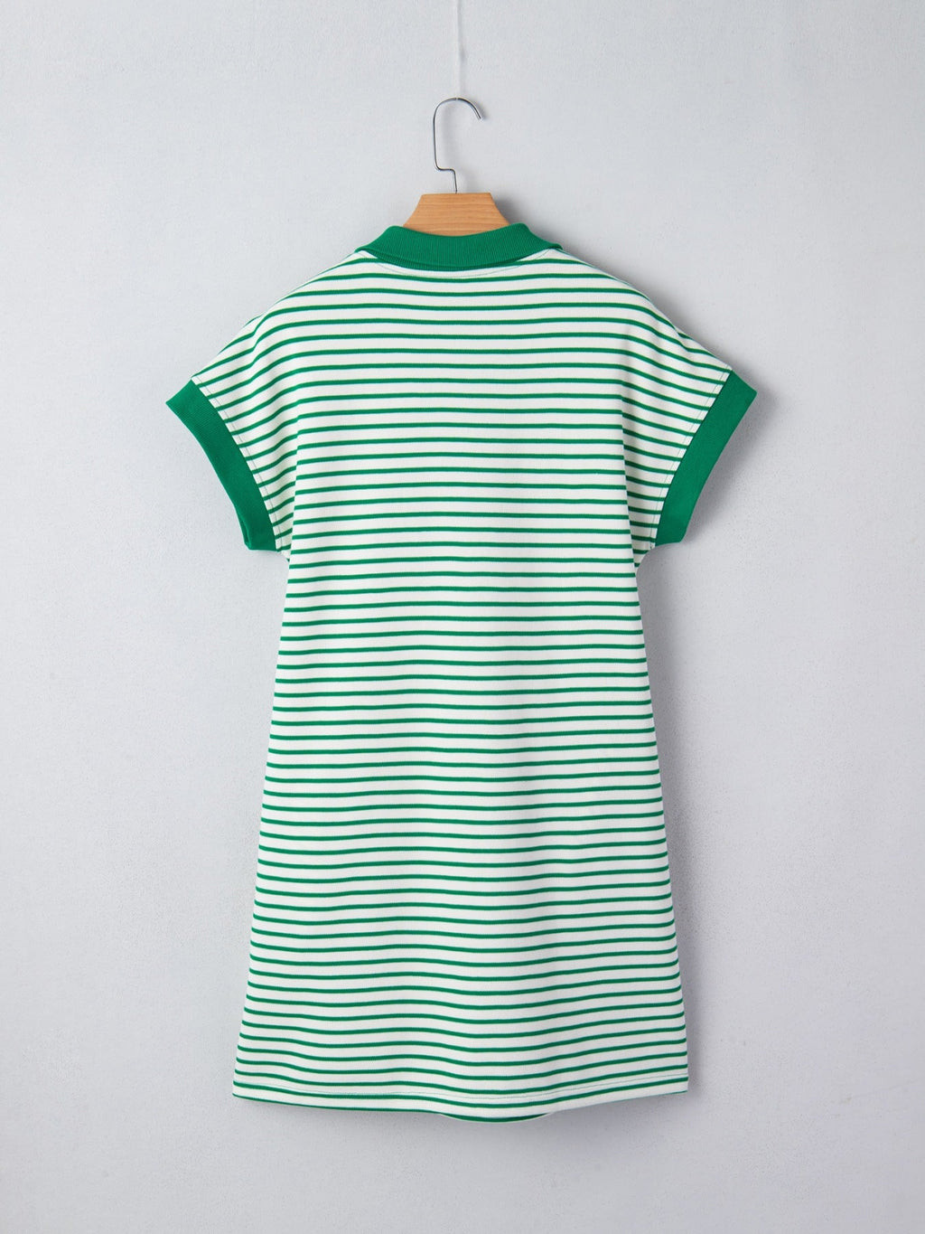 Stripe Quarter Zip Polo Collar T Shirt Dress with Pockets product image 17