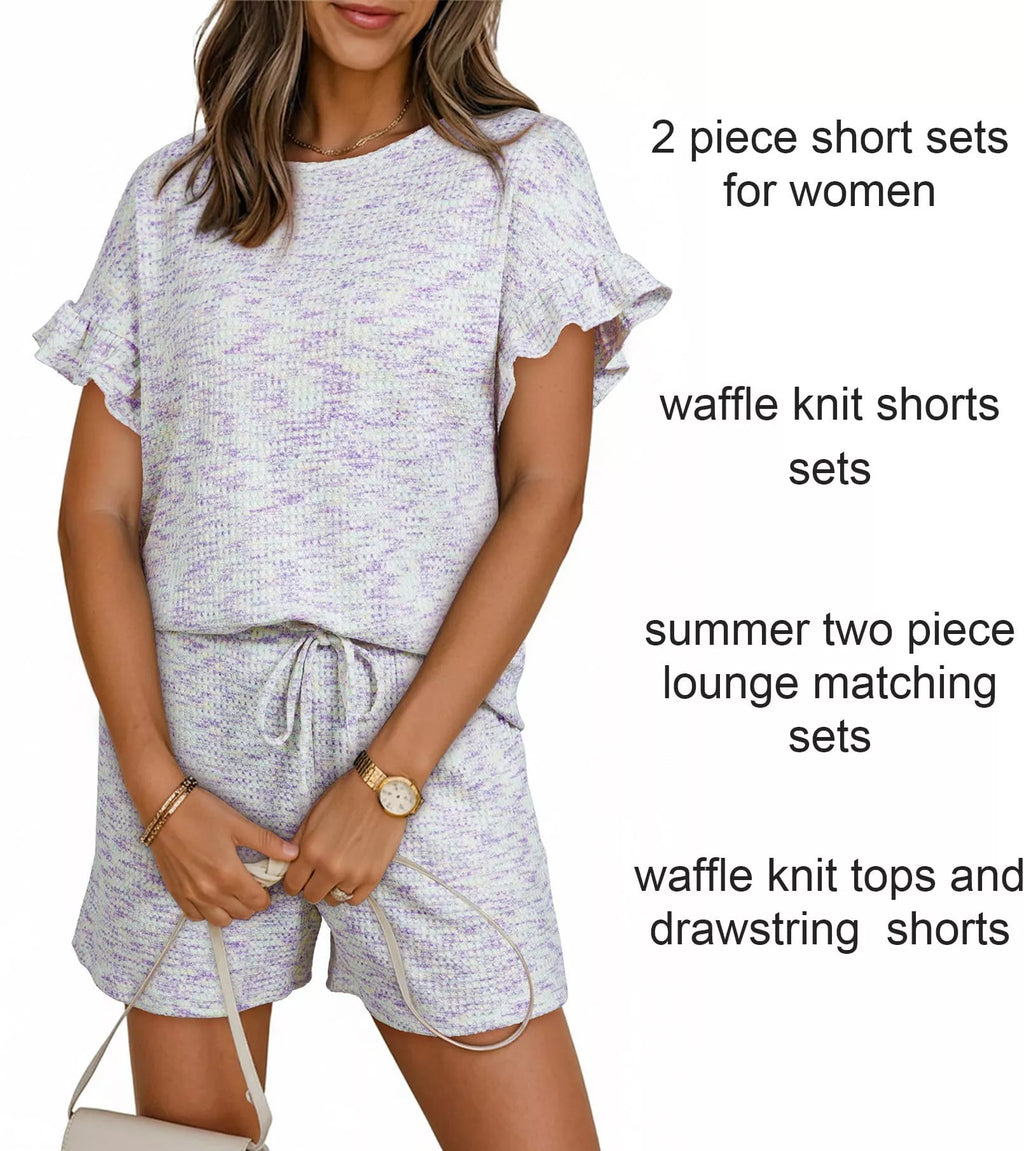 Ruffle Sleeve Textured Top and Shorts Set product image 24