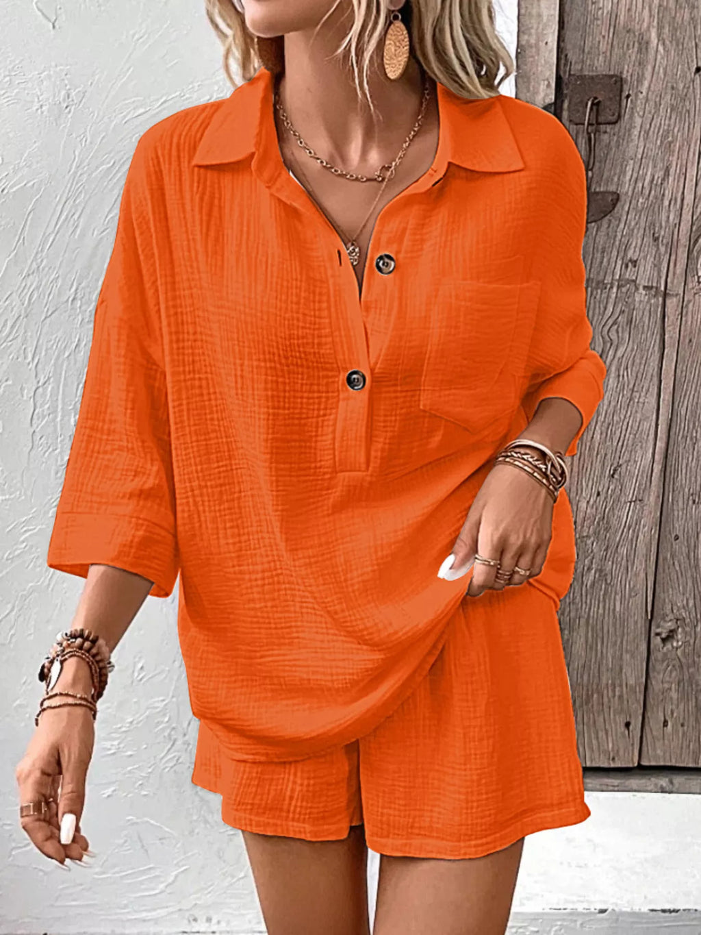 Button Detail Top and Shorts Set product image 18