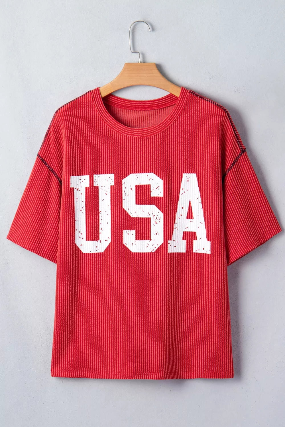 Twisted Rib Vintage USA Letter Printed T Shirt product image 3