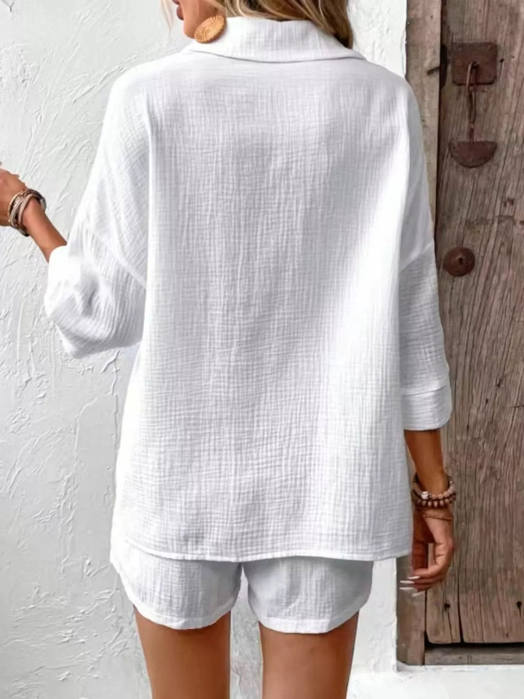 Button Detail Top and Shorts Set product image 5