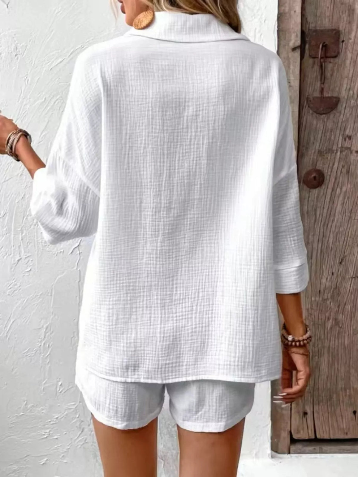 Button Detail Top and Shorts Set product image 5