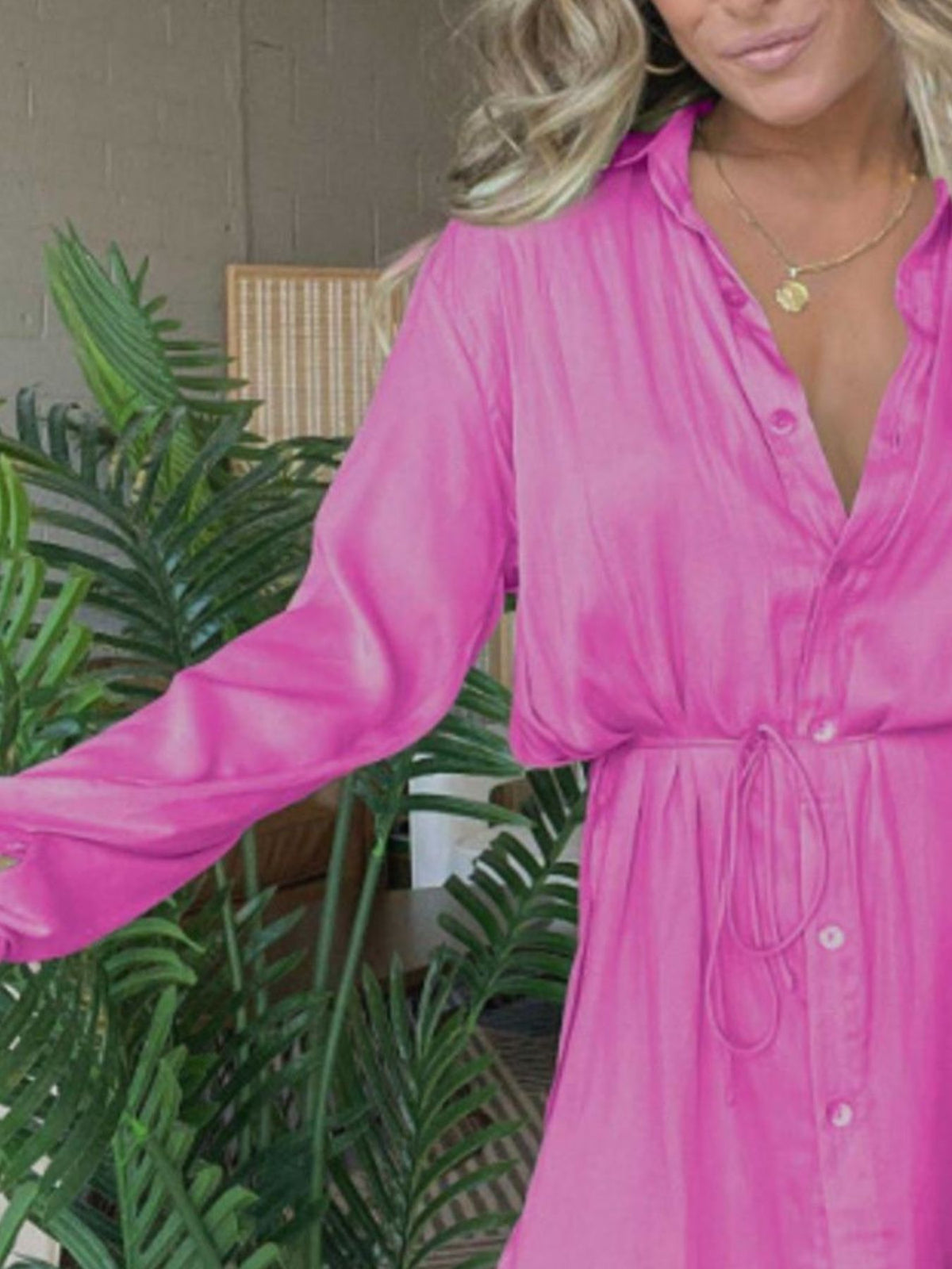 Full Size Button-Down Mini Shirt Dress product image 11