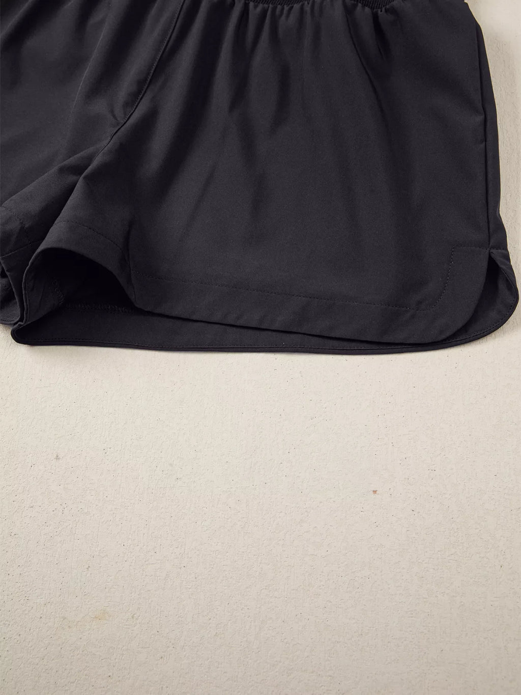 Solid Color Ribbed Patchwork High Waist Athletic Shorts product image 10