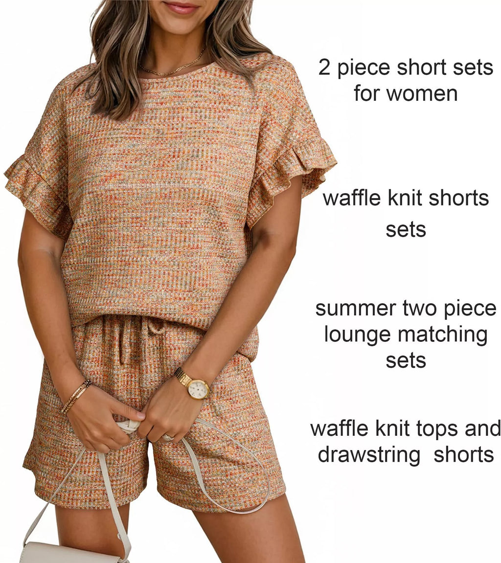 Ruffle Sleeve Textured Top and Shorts Set product image 23