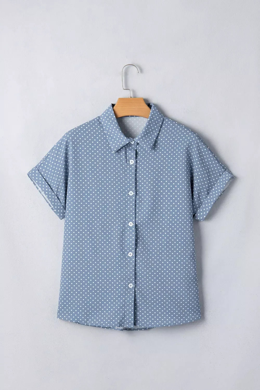 Dotted Print Cuffed Short Sleeve Shirt product image 6