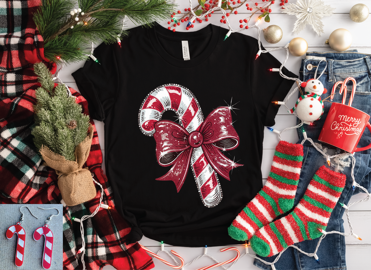 Candy Cane on Black Sweatshirt product image 2