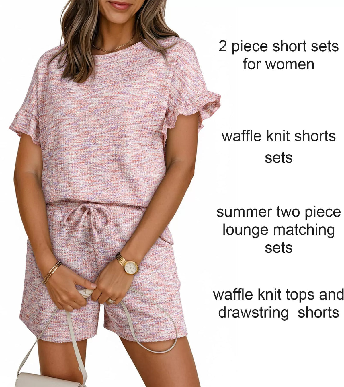Ruffle Sleeve Textured Top and Shorts Set product image 6