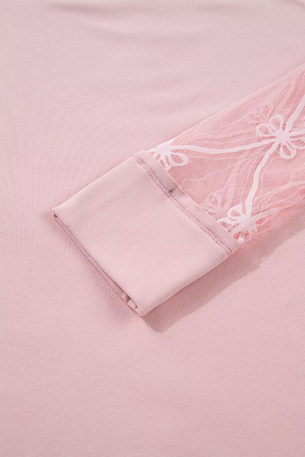 Solid Color Bow Textured Patchwork Long Sleeve Tee product image 8