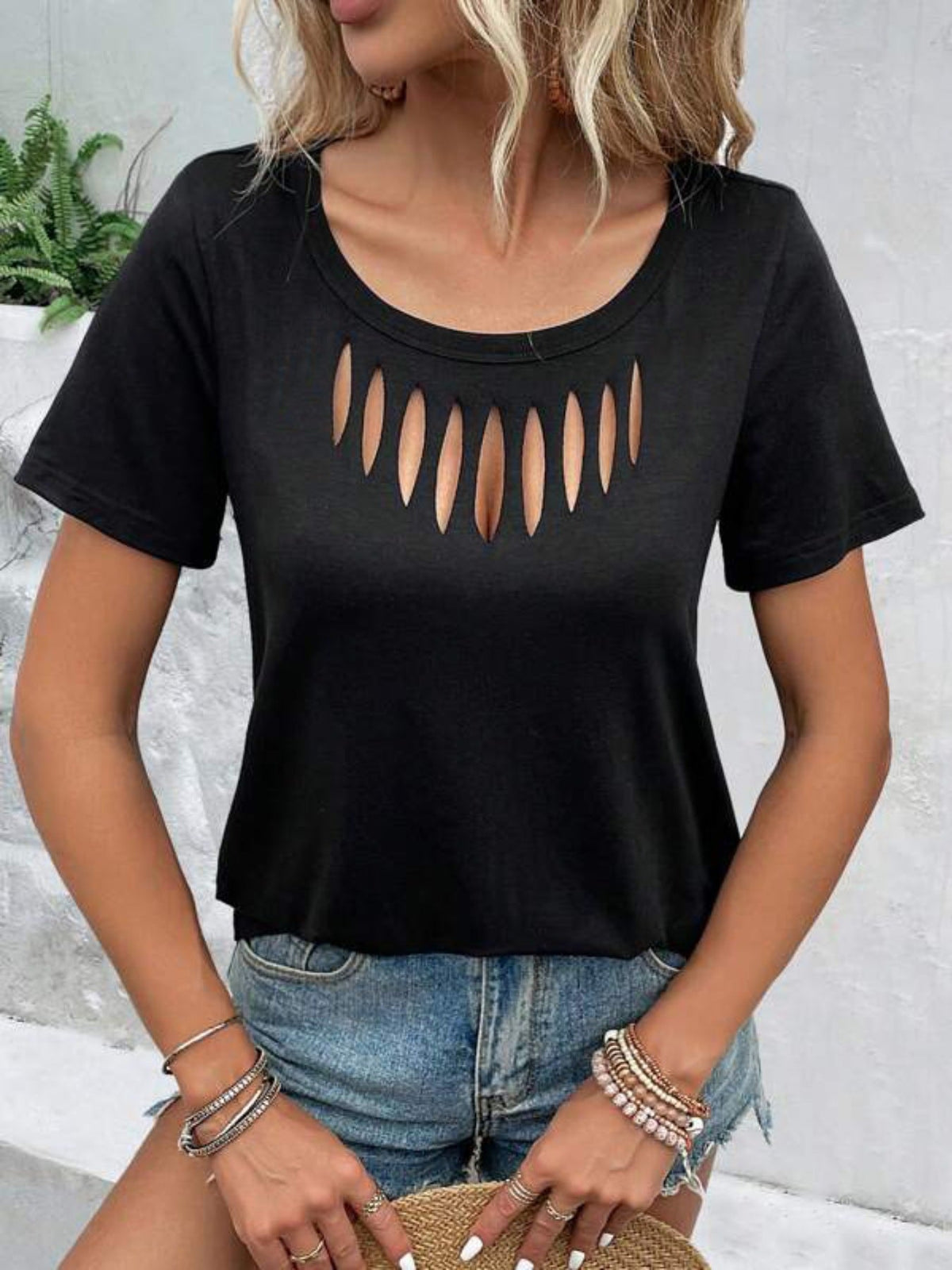 Cutout Detail Short Sleeve T-Shirt product image 5