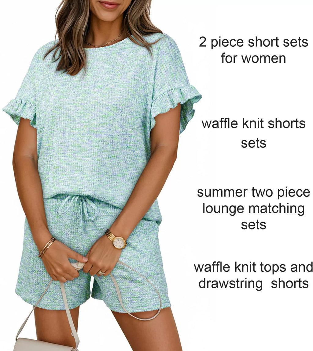 Ruffle Sleeve Textured Top and Shorts Set product image 16