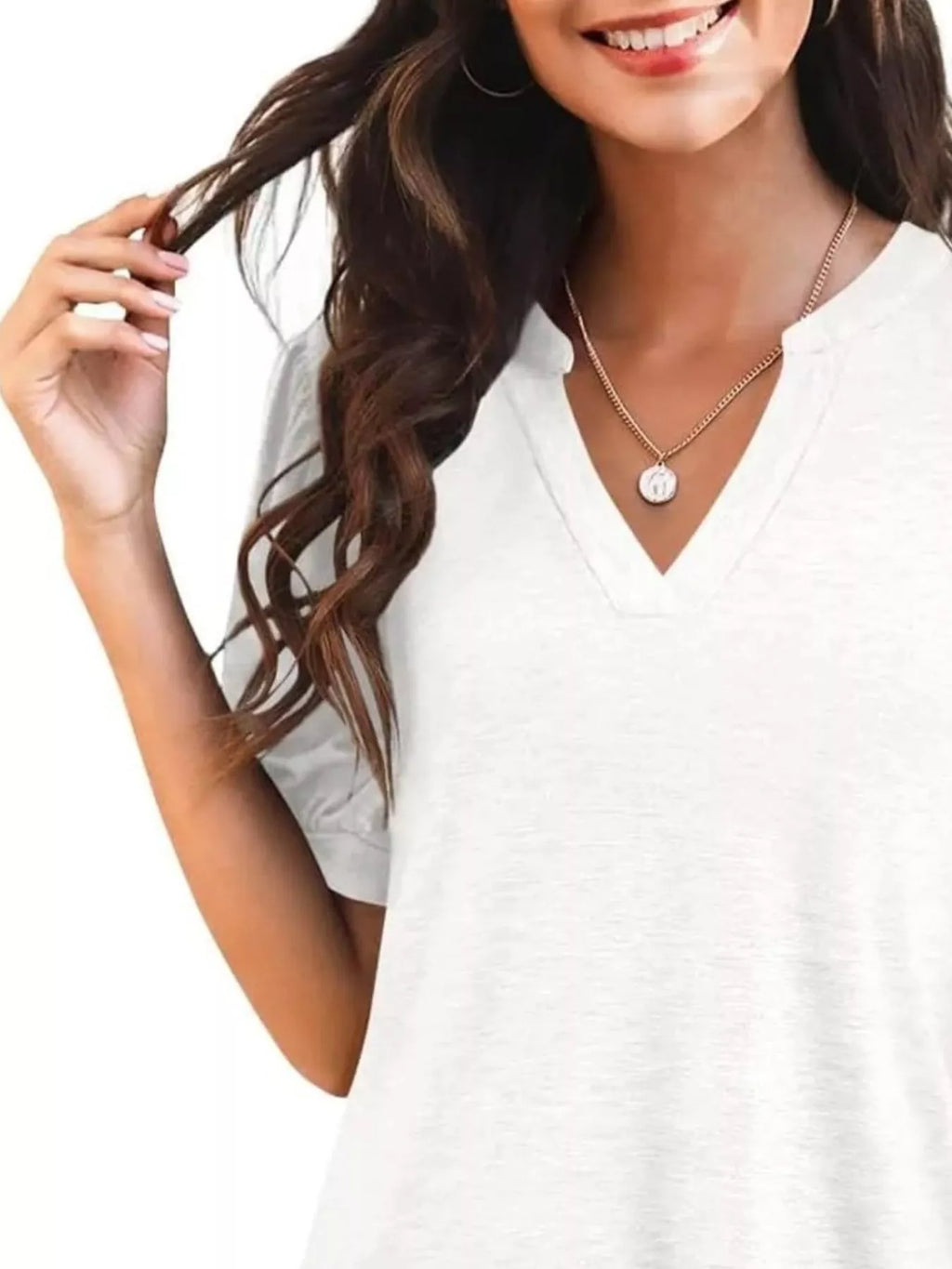 Puff Sleeve Notched Casual T-Shirt product image 24