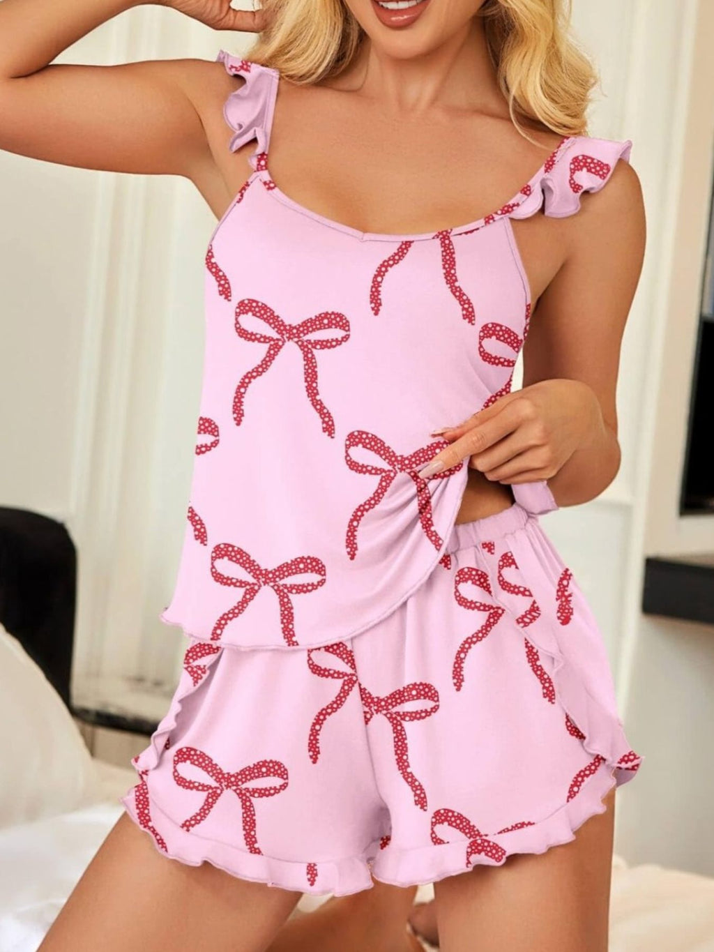 Ruffled Printed Cami and Shorts Set product image 5