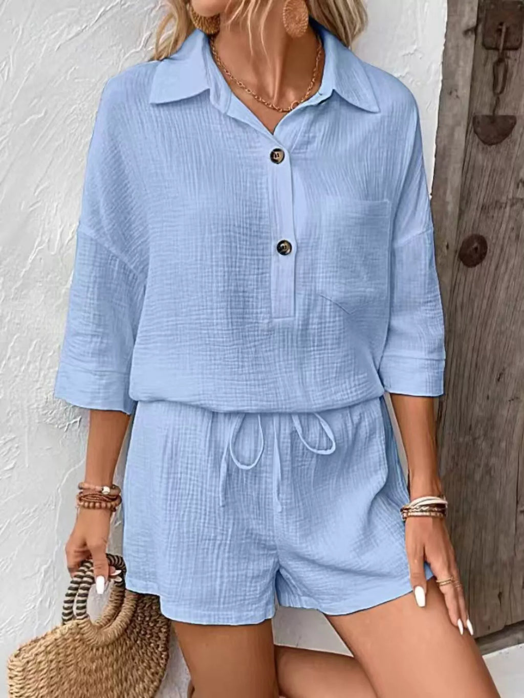 Button Detail Top and Shorts Set product image 24