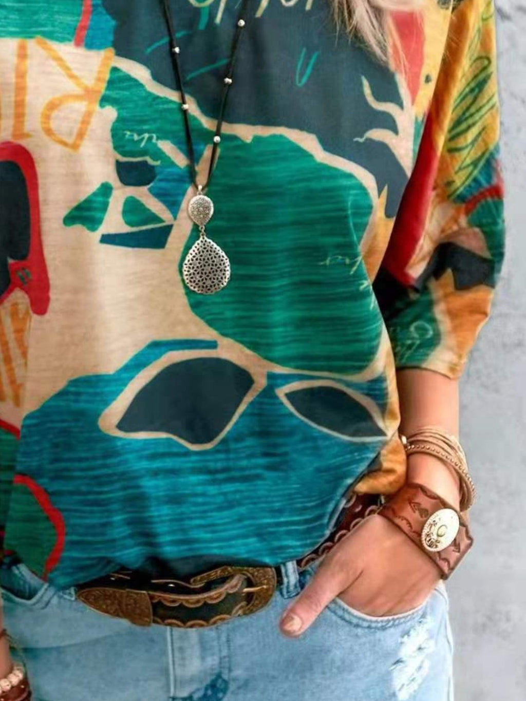 Contrast Round Neck Casual T-Shirt product image 33