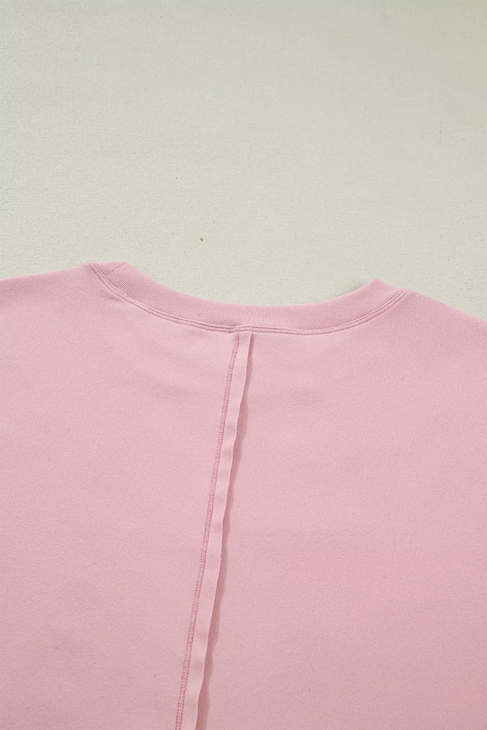 Solid Color Bow Textured Patchwork Long Sleeve Tee product image 7